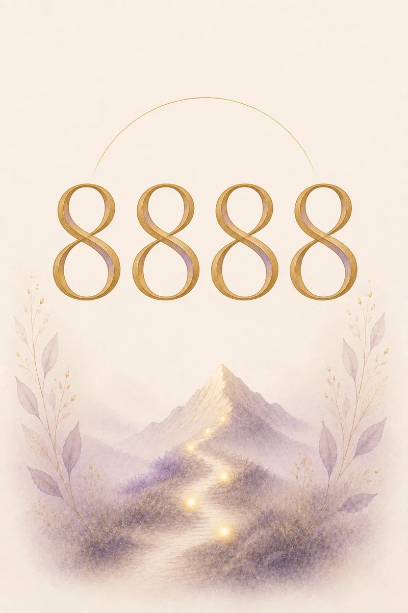 Angel number 8888 meaning illustration