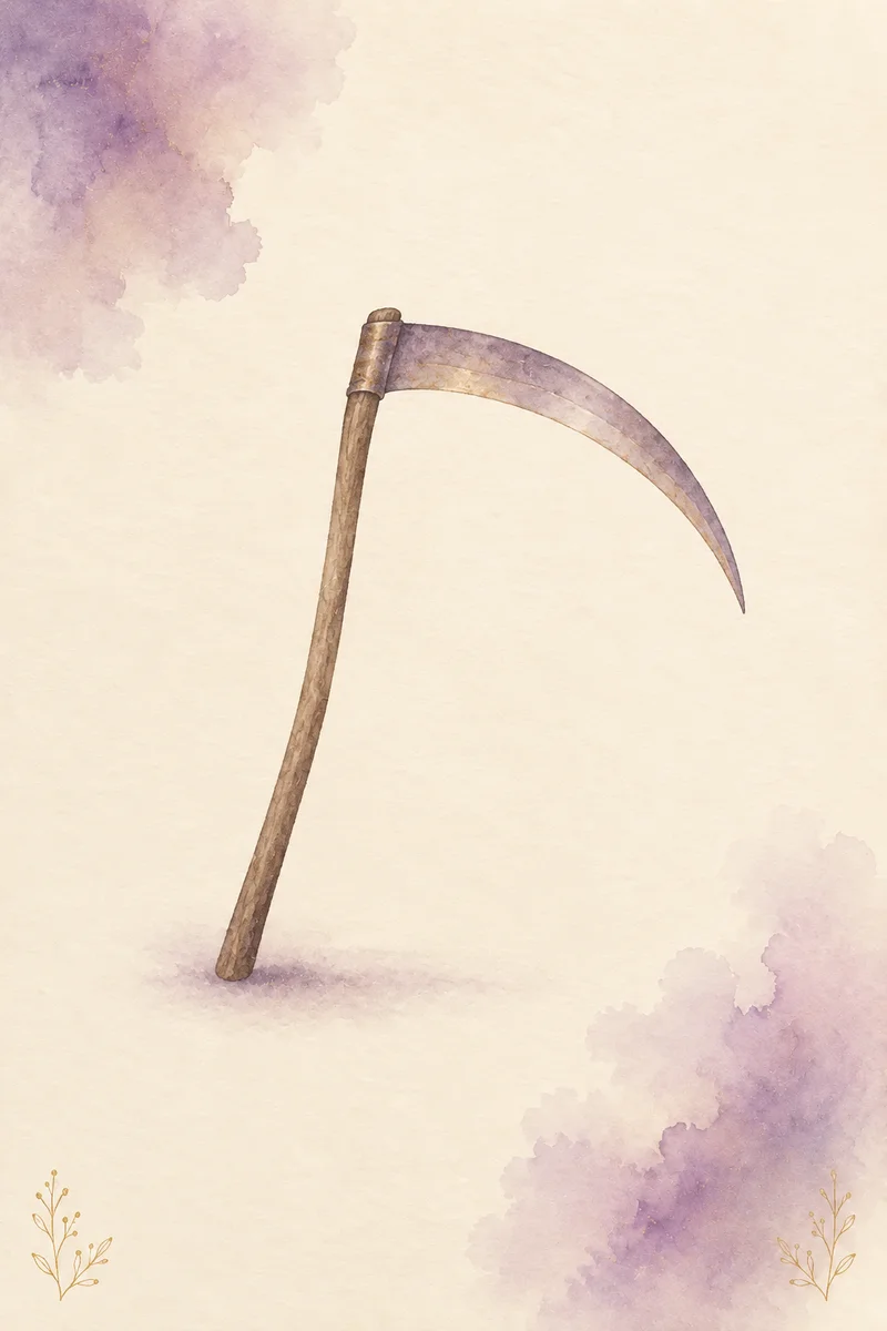 The Scythe – Lenormand Card X · Symbol of decision and the clean cut